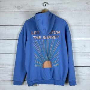 Dandy Worldwide Embroidered Hoodie Lets Watch the Sunset Sweatshirt Medium